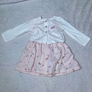 Carter's White and Light Pink Two-Piece Dress Set